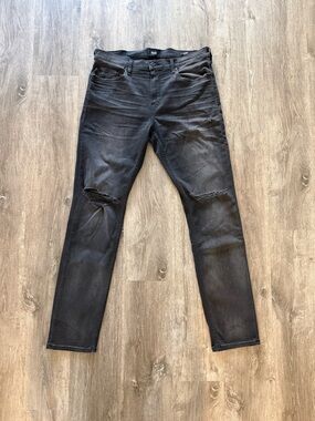 PAIGE Men's Skinny Black Distressed Jeans